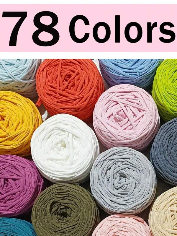 1/2pcs T-Shirt Yarn, Large 300g ± 20g T-Shirt Yarn Roll - 2cm Wide, Woven Fabric Knitted Yarn, Soft & Versatile For DIY Crafts, Used For Crocheting And Knitting Bags, Cushions, Dolls, Blankets, Slippers, Handicraft Crochet Projects, Available In Multiple Colors, Multicolor Yarn | Polyester Yarn | Acrylic Yarn | Crochet Yarn | Crafting Yarn | Vibrant Yarn Balls | Versatile Crafting Material, Knitting Accessories And Supplies
