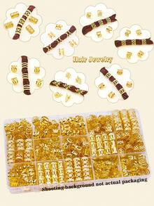 Bộ phụ kiện tóc 70 món, thích hợp cho tóc tết, dây buộc tóc màu vàng, vòng cài tóc nhiều kiểu, hạt trang trí tóc có thể điều chỉnh, phù hợp cho tóc tết, tóc dreadlock và các kiểu tóc khác của phụ nữ và bé gái, bao gồm kẹp tóc, móng vuốt tóc, kẹp tóc, ghim cài tóc, đồ trang trí tóc, phụ kiện đội đầu, trâm cài tóc. - Vàng - Xem 3