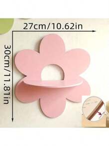 1pc Bohemian Style Cute Floating Shelf, Wooden Flower Floating Rack, Wall Crystal Storage Rack, Minimalist Home Decor Pendant, Crystal Oil Display Stand, Wall-Mounted Wooden Rack, Wall Decor Gift For Birthday, Graduation, Bedroom, Living Room, Bathroom, Kitchen, Office, Home Decoration