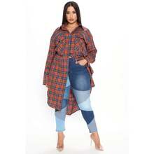 Women High Waist Patchwork Jeans Stretchy Denim Pants - 黑色 - 查看 3