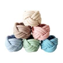 6pcs/Set Handmade Woven Flower Shaped Napkin Rings, 1.57*1.97inch (4*5cm) Thick Rope Woven Napkin Rings, Farmhouse Napkin Rings For Thanksgiving, Birthday Party, Wedding Table Decor