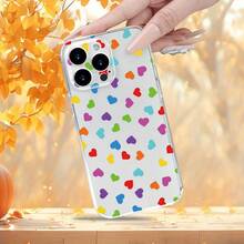 Apariencia de la caja del teléfono, compatible con CasAppearance, compatible con el teléfono Un teléfono con diseño enérgico y artístico en forma de corazón con lentes y apariencia de alta textura, compatible con varios modelos, incluidos 16, 15, 14, 13, 12, 11, XSMAX, Plus, Pro y Series - transparente - Ver 5