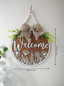 1pc Wooden Welcome Sign Hanging Decor, Welcome Design Wall Decor, Home Decor For Room, Bedroom, Living Room, Back To School Season Decoration, Holiday Gift, Farmhouse Style
