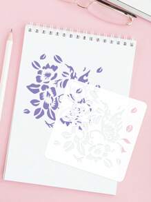6PCS Multifunctional Hollow Template Set With Petal And Leaf Element Design PET Material Template, Waterproof And Durable, Can Be Washed And Reused. Suitable For Diaries, Scrapbooks, Drawing Books, Canvas, Wood Boards And Wall Decorations, It Is An Ideal Choice For Handicraft Enthusiasts And Artists.,For School Supplies,Back To School
