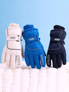1 Pair Kids Winter Gloves, Waterproof, Windproof, Warm, Suitable For Snow Play, Skiing, Cycling, Outdoor Activities For 8-12 Years Old Boys And Girls - FIVE STRIP SPORTS GLOVES - View 4