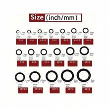 [高品质O型圈垫片] 高品质225件/270件橡胶O型圈垫片|18号汽车空调系统密封圈套件带通用垫片组合，黑色和绿色 - 彩色 - 查看 6