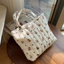 Women Tote Bags - 條形小像小熊 - 查看 6