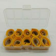 1 Box Premium Latex Rubber Third-Generation Slingshot Flat Rubber Band With Frame, Slingshot Replacement Band - Non-Slip, High Elasticity, Durability Thick, Strong And Wide Rubber Band For Hunting & Fishing, Outdoor Antifreeze And Thickening, Slingshot For Hunting And Fishing With Transparent Storage Box - Yellow - View 1