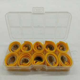 1 صندوق من شريط المطاط المطاطي الجيد الجيل الثالث مع إطار، شريط استبدال للمقلاع - غير انزلاقي، مرن للغاية، متين وعريض للصيد والصيد، مقاوم للتجمد وسميك، مقلاع للصيد والصيد مع صندوق تخزين شفاف