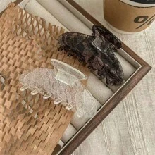 1pc Lace Pattern Claw Clip, Medium Size, Sophisticated Mature Bun Hairstyle Hair Claw, New Hair Accessory Hair Accessories