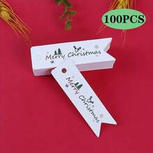 50/100pcs Christmas Gift Tags, Merry Christmas Cards, Holiday Paper Arts, Personalized, Christmas Party, Scene Decor For Any Recipient, English Text, Arts & Crafts Supplies - Multicolor - View 8