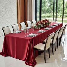 2pcs Satin Party Tablecloth 58 X 102 Inches, Rectangular Shiny Burgundy Tablecloth For Wedding, Banquet, Celebration, Outdoor, Ceremony - متعدد الألوان - مشاهدة 9
