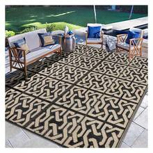 Reversible Mats, Plastic Straw Rug, Modern Area Rug, Large Floor Mat And Rug For Outdoors, RV, Patio, Backyard, Deck, Picnic, Beach, Camping, Trailer, Black & Beige, 5' X 8' - Multicolor 584 - View 4