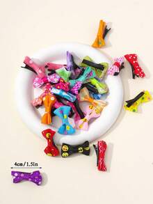 20 件女童可爱彩色卡通图案蝴蝶结发夹混色发饰返校（颜色随机） - 彩色 - 查看 5