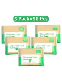 10pcs/Pack Disposable Toilet Seat Covers, Portable Travel & Camping Hotel Supplies, Waterproof Toilet Mats - Multicolor - View 10