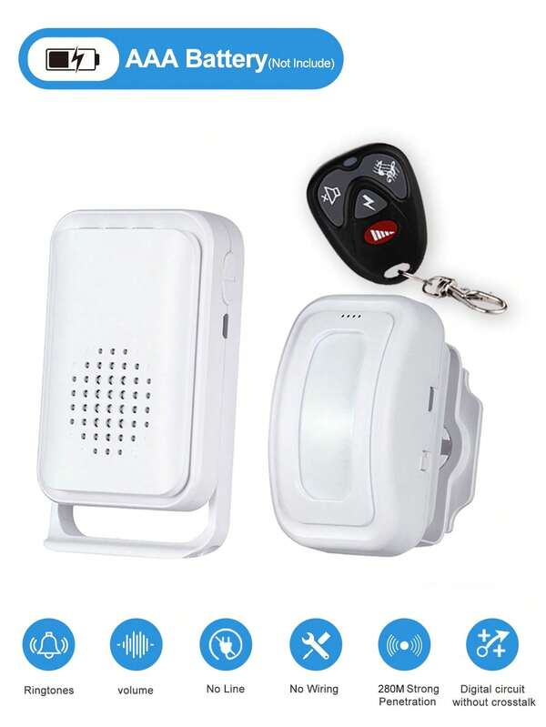 1 Set Motion Detector Door Chime With Remote, Business Store Entrance Welcome Doorbell / Outdoor Indoor Garden Garage Wireless Home Motion Detector / Wireless Home Alarm Bell