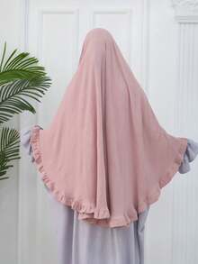 1 Stück Rüschen Hijab Khimar und Abaya Jilbab Kleid, Premium Jilbab Muslimisches Gebet Kopftuch für Frauen, Islamische Kleidung Khimar klassisch vielseitig für jede Abaya Robe oder Muslimische Robe Schleier Hijab, Strand, Urlaub - Verschiedenfarbig - Übersicht 2