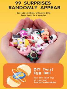 儿童惊喜扭蛋自动售货机娃娃、抓娃娃机、迷你、娃娃扭蛋机、毛绒娃娃抓娃娃机扭蛋机礼物、生日礼物、万圣节，适合男孩和女孩（配件颜色随机发送，手工测量可能有轻微偏差） - 彩色 - 查看 4