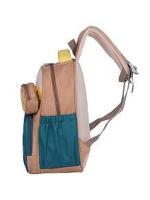 Cartoon Cute Little Tiger Lightweight Colorful Backpack With Coin Purse And Anti-Slip Shoulder Buckle For 3-6 Years Old Kids Kindergarten