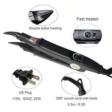 MFusion Hair Extensions Tool Iron Connector Plier K Tip Extension Tools Hine Heat Elbows Bend Human Keratin Hairdring Template Control Adjustable Bonded Glue Black8001 - 11-dBlack - 查看 2