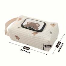 1pc Minimalist & Practical Multi-Function Bear & Leaf Wet Wipes Storage Pouch