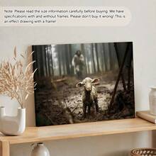 1 幅基督将拯救羔羊墙面艺术帆布印刷品,经典墙面艺术,适合客厅、卧室、厨房装饰,可选画框 - 彩色 - 查看 10