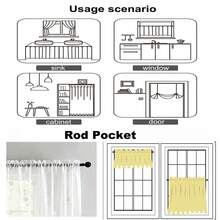 1pc Pom Pom Decor Window Valance, Polyester Curtain Valance For Home - White - View 10