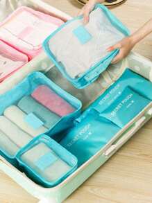 6pcs/Set - 1pc Travel Organizer Bag, Multi-Functional Storage Bag, Large Capacity Foldable Organizer Bag, Cosmetic Organizer Toiletry Bag, Multi-Functional Makeup Bag, Wardrobe Storage Bag, Large Capacity Luggage Bag, Clothing Storage Bag, Travel Toiletry Bag, Skincare Organizer Bag, Handbag, Clutch, Drawstring Bag