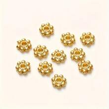 198 件 4 毫米亚克力隔珠，DIY 珠宝制作材料 - 花卉和圆形镂空设计，适用于手链、项链、耳环和钥匙扣 - diy - 查看 4