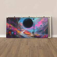 Quadro Decorativo Jardim Cósmico MDF Mosaico Sala Quarto Escritório Impressão Em Hd - Branco - Visão 5