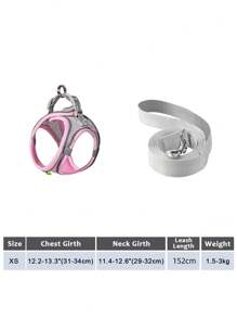 2pcs/Set Reflective Cat Dog Leash And Harness Set - Comfortable, Breathable Mesh Vest With Padded Nylon Lead For Small To Medium Breeds Pet Collars - No-Choke Design With Dual D-Ring