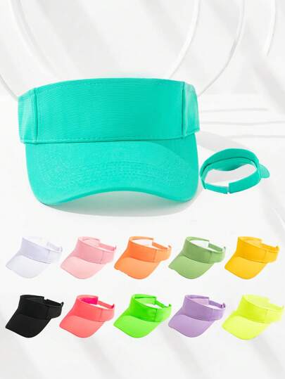 1pc Unisex Casual Solid Color Visor Hat, Suitable For Outdoor Sports, Leisure Activities, Daily Wear