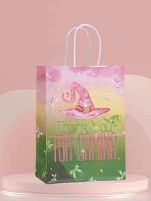 6/24 件女巫主题派对礼品牛皮纸袋、答谢礼品袋、感谢礼品袋、可重复使用礼品袋、女巫帽、蝴蝶结、感谢印花牛皮纸袋、派对礼品袋、婚礼袋、朋友礼品袋（生日、节日、圣诞节、万圣节、返校礼品包装袋） - 彩色 - 查看 3