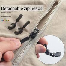 3Pcs (Large, Medium, Small) Zipper Repairer With Detachable Zipper Heads, Luggage, Outerwear, Clothes, Shoes, Boots, Home Use, Tool Free Replacement Zipper Heads - 黑色 - 查看 3