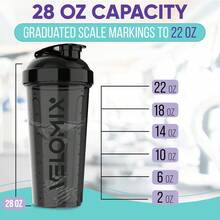 2 Pack 28oz Fitness Shaker Bottles With Stainless Steel Whisk Balls, Leakproof Protein Mixer Cup For Gym Workout School Travel, Includes Cleaning Brush & Wide Mouth Design For Easy Mixing - 1) 黑色/透明 - 查看 6