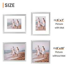 Picture Frame Set Of 5, Display Pictures 8.5x11 With Mat Or 12x16 Without, Multi Photo Frames Collage For Wall Display - Bạc - Xem 5