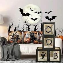 1件/4件/8件万圣节气球装饰套装3D鬼南瓜头气球盒创意派对装饰派对家居户外恐怖场景布置