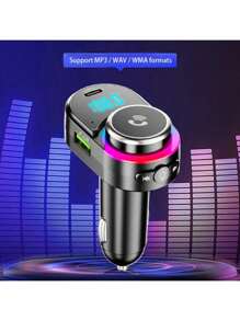 1 pieza Reproductor de MP3 para coche con cargador de teléfono | Bluetooth 5.3 | Manos libres | Transmisor FM para música y navegación | Cargador rápido para coche - Negro - Ver 11