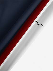 男士夏季印花图案抽绳腰斜插口袋夏威夷风速干双层网眼衬里短裤，海鸥撞色3D印花，时尚休闲沙滩度假泳裤 - 彩色 - 查看 6