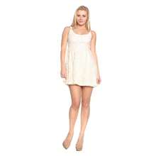 Women's Empire Waist Allover Lace Dress - Cream 6 - View 1