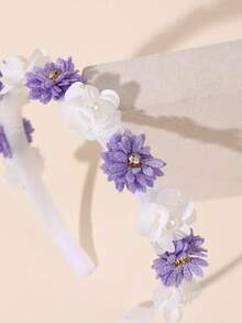 1 件 Pactorale 女孩花朵发带，女孩白色和绿色花朵头带，适合日常、外出、夏季派对，女孩优雅发饰 - 花朵髮箍 - 查看 7