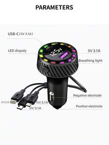 3.1A Multi-Function Car Charger With 3-In-1 Charging Cable