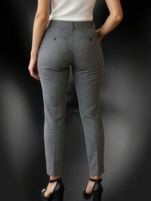 Pantalón de vestir entallado tela patron  pata de gallo - Gris - Ver 2