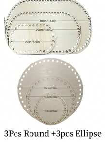 3pcs Oval Crochet Basket Bottom Plate Blank Crochet Basket, DIY Round Oval Wooden Board Small Embroidery Stretch Embroidery Frame Hole Board, 3 Sizes Wooden Floor Cover DIY Basket Weaving Crochet Supplies Bag Basket Weaving Supplies - Multicolor - View 18