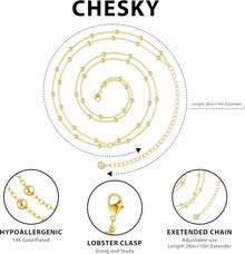 A Simple And Fashionable Satellite Bead Necklace, Sexy Bikini Waist Chain, Body Chain, Suitable For Summer Women's Jewelry, A Small Gift For Girlfriends - 金色 - 查看 9