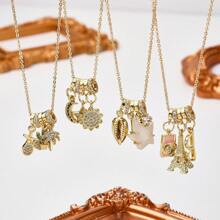 1PC Copper Plated 18K Gold Multi Accessory DIY Bead Pendant With Themes Of Global Travel And Marine Life, Used To Make Women's Jewelry Necklaces And Bracelets, Suitable For Daily Wear