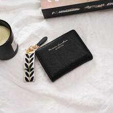 1 件深色哥特式吊坠钱包，复古折叠零钱包，韩国时尚学生风格 - 黑色 - 查看 3