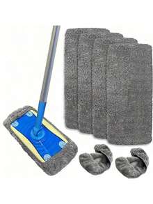 6pcs High-Quality Reusable Mop Replacement Pads: Washable, Durable, High Absorption For Dry Cleaning And Wet Cleaning, Suitable For Home, Office, School, Etc Multi Venue Use - Multicolor - View 9