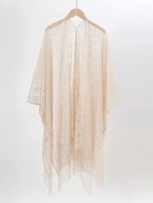 1pc Solid Color Lace Hollow Out Tassel Shawl Scarf Wrap For Women, Versatile For Dress - Multicolor - View 28