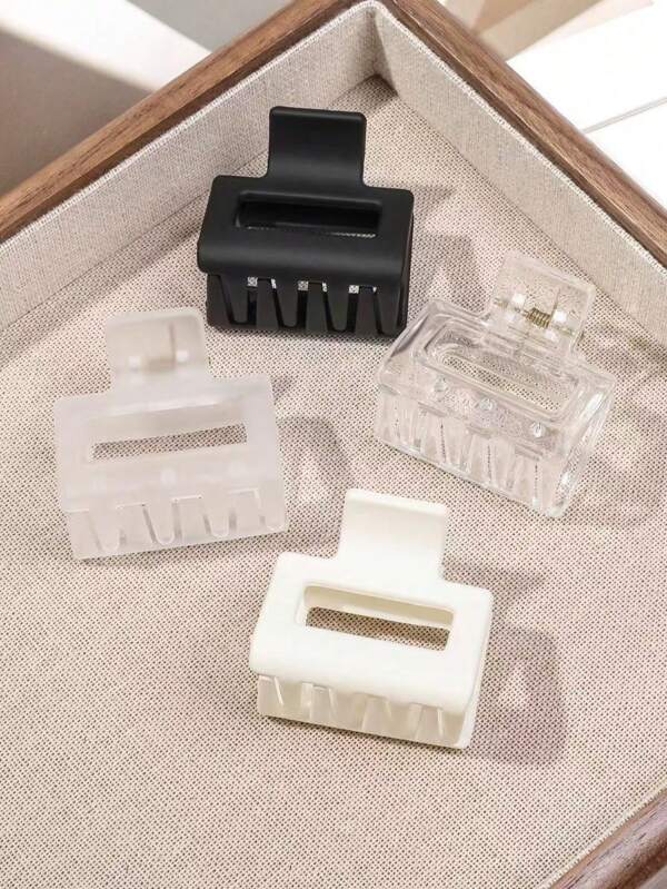 4pcs Versatile Casual Everyday Use Hair Claw Clips, Cute Floral Design, Small Size